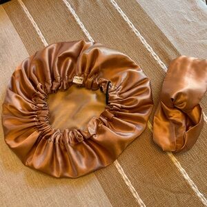 Satin Bonnet and Headband Set - Handmade